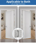 4.5 Inch Self Closing Door Hinges Brushed Nickel 2 Pack Square Spring Hinges Heavy Duty Cabinet Hardware for Bedroom Kitchen Pantry Garage Stop the Racket Solid Construction Automatic Snap Close Action on left and right doors.