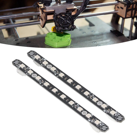 2 Pack 158mm RGB LED Light Bar For 3D Printers DC5V Colorful Light Strip with WS2812B beads and easy mount for Voron