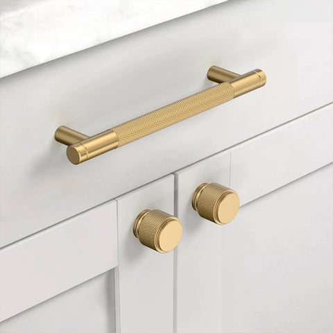 10 Pack 5 Inch Cabinet Pulls Champagne Bronze Knurled Handles For Cupboard And Drawer Kitchen Cabinet Hardware 128mm Length Durable