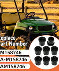 Tough As Nails Upper And Lower A Arm Suspension Flanged Sleeve Bushings Isolators Set Fits John Deere Gator XUV 625i 825i 855d 4x4 M Gator 5E 6E Tractors with black bushings and green utility vehicle