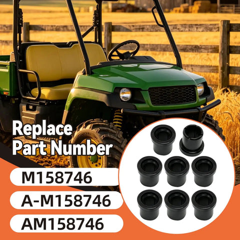 Tough As Nails Upper And Lower A Arm Suspension Flanged Sleeve Bushings Isolators Set Fits John Deere Gator XUV 625i 825i 855d 4x4 M Gator 5E 6E Tractors with black bushings and green utility vehicle