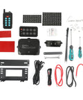 8 Gang Switch Panel With Wireless Remote And RGB Backlit Multifunction Toggle components and accessories layout.