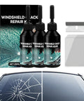 DIY Windshield Chip And Crack Repair Kit With 2026 Upgrade Resin Liquid for Fast Auto Glass Fix including resin bottles, scraper, and films.