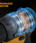 Brushless Cordless Rivet Gun Compatible With Dewalt 20V Max showing internal brushless motor details and design.