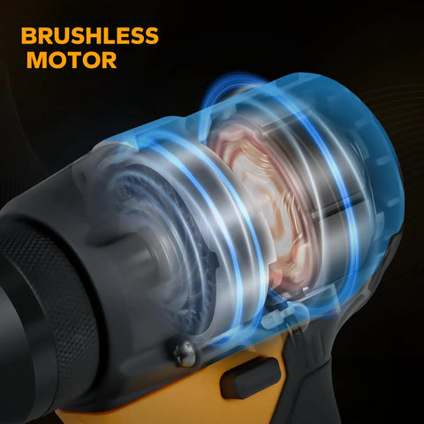 Brushless Cordless Rivet Gun Compatible With Dewalt 20V Max showing internal brushless motor details and design.