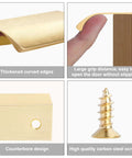 Gold Edge Finger Pulls 5 Pack For Kitchen Drawers And Cabinets Slick Aluminum Hardware showing thickened curved edges and grip design.