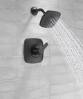 Modern 14 Series Matte Black Shower Faucet Trim Kit With Head And Handle Set T142339-BL-PP Valve Not Included in shower