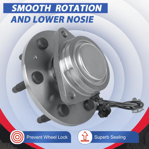 Front Wheel Hub Bearing Assembly 6 Lug 2WD ABS Direct Fit OE Replacement 515097 for GM trucks image, smooth rotation