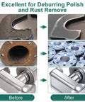 Before and after results using 90 Piece Quick Change 2 Inch Sanding Discs Set With Nylon Surface Conditioning Discs for polishing.