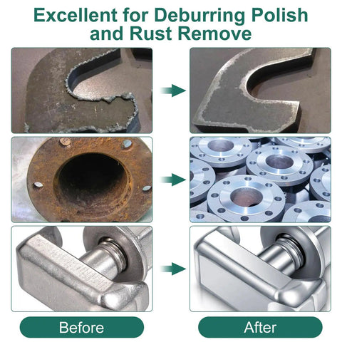 Before and after results using 90 Piece Quick Change 2 Inch Sanding Discs Set With Nylon Surface Conditioning Discs for polishing.