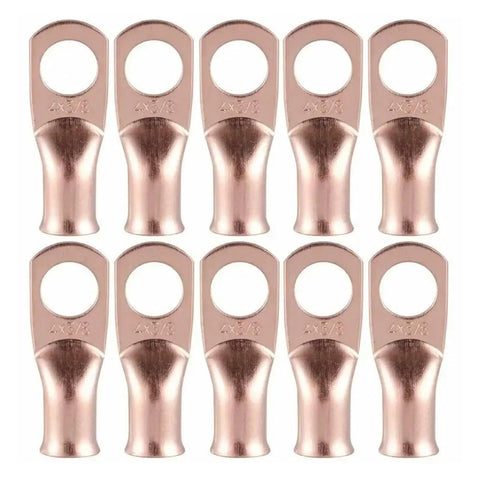 Premium 20 Piece Pack Of Heavy Duty 4 AWG Ring Terminal Lugs With 3/8 Inch Hole For Copper Wiring Electrical Power Cable Connectors Kit copper lugs