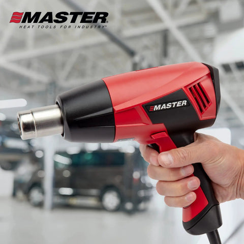 Person holding Beefy Heavy Duty Industrial Electric Heat Gun With Quick Change Element, Dual 1200F And 600F Temps, 1560W 120V