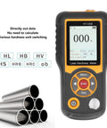 Pro Grade Digital Hardness Tester Kit With Color Screen Durometer For Steel Aluminum Alloy And Copper Metals Seven Scale Readout Easy One Touch Conversion High Accuracy Metal Hardness Meter For Industrial Use with pipes