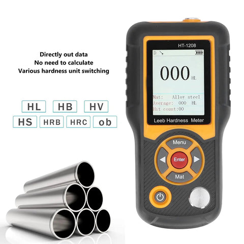 All In One Portable Durometer Hardness Tester With Color Screen ABS Hardness Meter HSD Scale 170HL To 960HL HT 1208 Displays Seven Hardness Scales Long Battery Life 40 Set Data Storage, handheld with metal tubes
