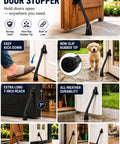 Heavy Duty Kickdown Door Stopper With Extended Reach Design And Rock Solid Zinc Alloy Frame For Tight Grip Non Slip Rubber Foot, 7-inch kickdown for strong hold.