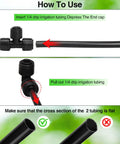 One Quarter Inch Drip Irrigation Elbow Coupling Connector Quick Connect Garden Hose Elbow Connector 90 Degree Leak Free Tubing Connectors For Drip System usage instructions.