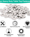 Thirty Pieces Figure Eight Furniture Connectors With Pre Loaded Screws Heavy Duty Iron Hardware For Wood Cabinet And Desk Build Rock Solid Hold No Sweat Easy Peasy Setup Smooth Operator DIY Fix Silver Color, close-up of silver iron fasteners