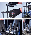 14 Piece Bearing Puller Set 5 Ton Power Handles Wheel Hub Axle Removal With 2 And 3 Inch Adjustable Jaws For Mechanics Storage Box Keeps Safe When Stripping Old Bearings From Cars Or Trucks Gets The Garage Crew Job Done In Short Order Now. steel bearing puller on wheel hub