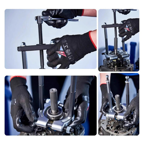 14 Piece Bearing Puller Set 5 Ton Power Handles Wheel Hub Axle Removal With 2 And 3 Inch Adjustable Jaws For Mechanics Storage Box Keeps Safe When Stripping Old Bearings From Cars Or Trucks Gets The Garage Crew Job Done In Short Order Now. steel bearing puller on wheel hub