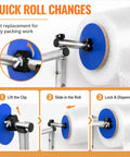 Heavy Duty Wall Mount Bubble Wrap Dispenser Rock Solid Galvanized Steel with quick roll change setup for easy packing.