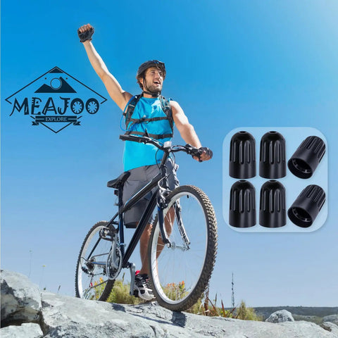 Cyclist with 10 Pack TPMS Tire Valve Long Stem Caps Black Plastic For TR20008 TPMS Universal Fit For Cars SUVs Trucks Bikes
