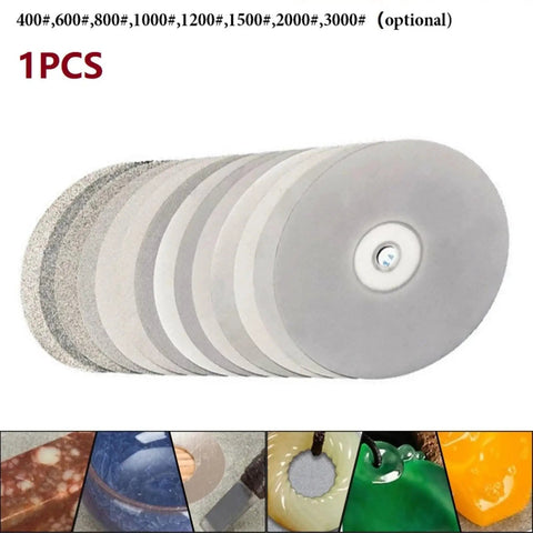 Heavy Duty 4 Inch Grinding Disc For Crystal Agate And Jade Polishing High Efficiency Flat Lap Tool With 120 To 3000 Grit Options for gemstone processing.