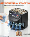 Pro Grade USD Coin Counter And Sorter, Lightning Fast Coin Counting Machine with display and coin holder tubes