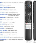RC813 Replacement Remote for Google TV Easy Drop In Control with labeled buttons and side view for 4K UHD HDR QLED LED Smart TVs