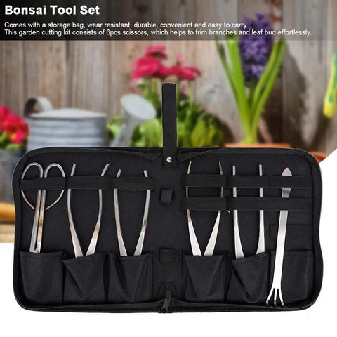 Garden Cutting Tools Set 6 Piece Stainless Steel Bud Scissors And Wire Pliers With Storage Bag for bonsai pruning