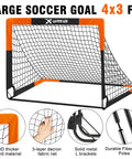 Backyard Kids Soccer Goal Set For Training And Fun Two Pack 4 By 3 Feet Pop Up Soccer Net with Oxford Cloth and Fiberglass Poles