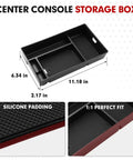 Center Console Organizer For Lexus NX 2022 2023 2024 2025 NX 250 NX 350 NX 350h NX 450h Plus, black tray with dimensions shown.