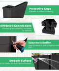 Two Panels Outdoor Privacy Screen For No Fuss Setup 48 Inch By 48 Inch Fence For Air Conditioner And Trash Can Enclosure PP Vinyl Decorative Fences For Garden Patio Lawn Black showing features like protective caps and easy installation