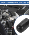 3/4 Inch ID Silicone Hose End Cap With 3 Ply Polyester Layer For High Temp Engine Coolant Lines Durable Turbo Bypass Vacuum Cap 40mm Outer Diameter 4.5mm Wall Black next to car engine