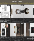 Installation guide for Pocket Door Lock Hardware Matte Black Privacy Lock With Indicator for sliding doors, detailed step-by-step.