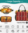 Insulated Lunch Cooler Tote Bag For Outdoor Picnics And Camping, Keeps Food Hot Or Cold With Durable Nylon Shell, open view