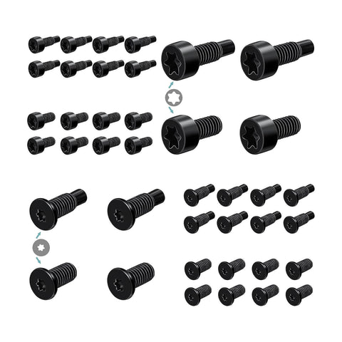 Twenty Piece Doorbell Security Screws Set T5T16 Replacement Screws for Video Doorbell in anti-rust metal displayed on white background.