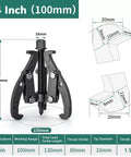 Heavy Duty Carbon Steel Small Gear Puller And Bearing Removal Tool With Flexible Two Or Three Jaws for 4 Inch gear extraction and repair.
