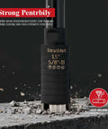 StratMet 1.5-inch dry core drill bit with 5/8-11 thread; black textured handle and diamond-segmented drill head