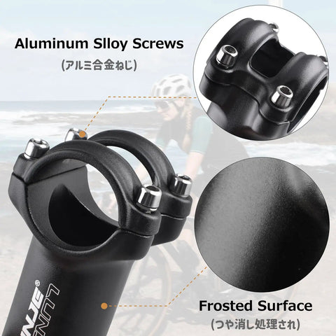 Close-up of 31.8mm Bike Stem 80mm Length 7 Degree Angle Aluminum 6061, featuring aluminum screws and frosted surface detail.