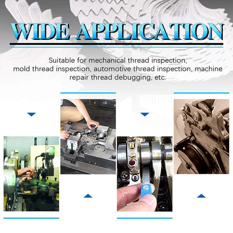 5-piece stainless steel thread pitch gauge set for metric, SAE and Whitworth threading