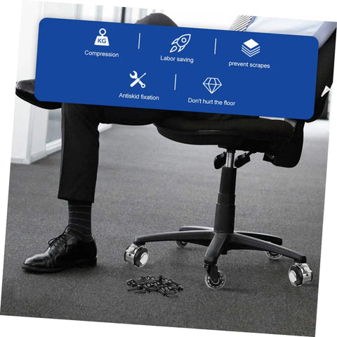Solid Black Nylon Chair Leg Floor Protectors For Swivel Office Chairs Anti Scratch Furniture Feet Caps near office chair.