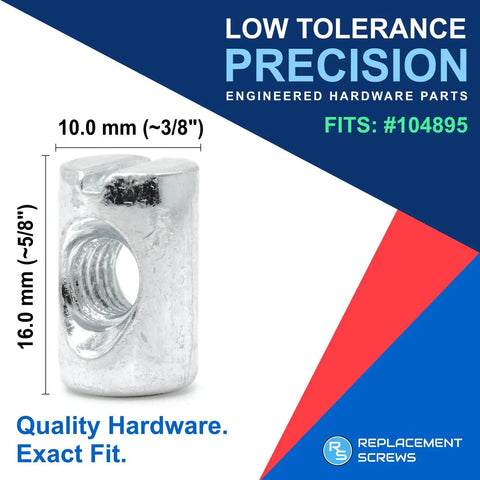 Top Shelf Cross Dowel Barrel Nuts Replacement Screws Built Different For Smooth Furniture Assembly 10mm wide zinc connector