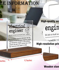 Funny Electrical Engineer Clear Desk Sign Lit Gift For Work Anniversary Appreciation And Recognition Plaque For Engineers Retirement Farewell Gift For Women And Men EDC10, 4.7x2.8x4.1 inches, acrylic on wooden base