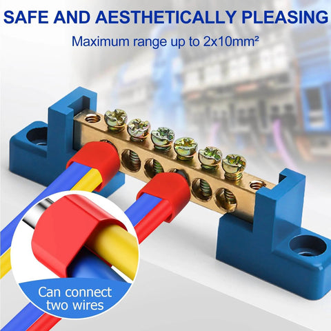 800 Piece Double Wire Ferrule Kit for Parallel Crimping showcasing brass connectors with blue mounts illustrating use