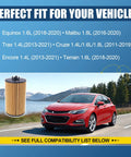 Engine Oil Filter Replacement PF2257G for Chevy Cruze 2010-2019 next to red car on highway