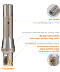 R8 Shank Indexable End Mill 1 Inch Diameter 90 Degree High Speed Milling Cutter With Replaceable Carbide Inserts
