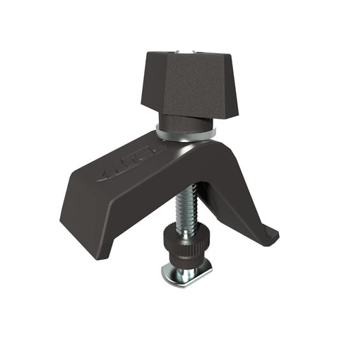 Two Track Clamps With Non Slip Grip For Track Saws, Professional Grade Woodworking Clamp For T Slot Tracks, Model KMA7520 displayed