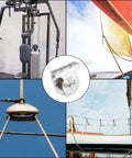 One And One Half Inch Ceiling Or Wall Mount Single Pulley, Zinc Plated Anti Rust Pulley For Three Eighths Wire Rope, Silver Finish, Heavy Duty Cable Pulley For DIY Lifts And Lashing on gym and sail rigging