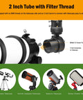 Off Axis Guider With Microfocus Dual Helical Focuser Aluminum Telescope Accessory for 2 inch focuser and 1.25 inch eyepiece.