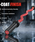47 Inch EZ Curl Bar for Olympic Plates Beast Mode Ready, 500 Pound Capacity, solid steel with matte black and red wave grip